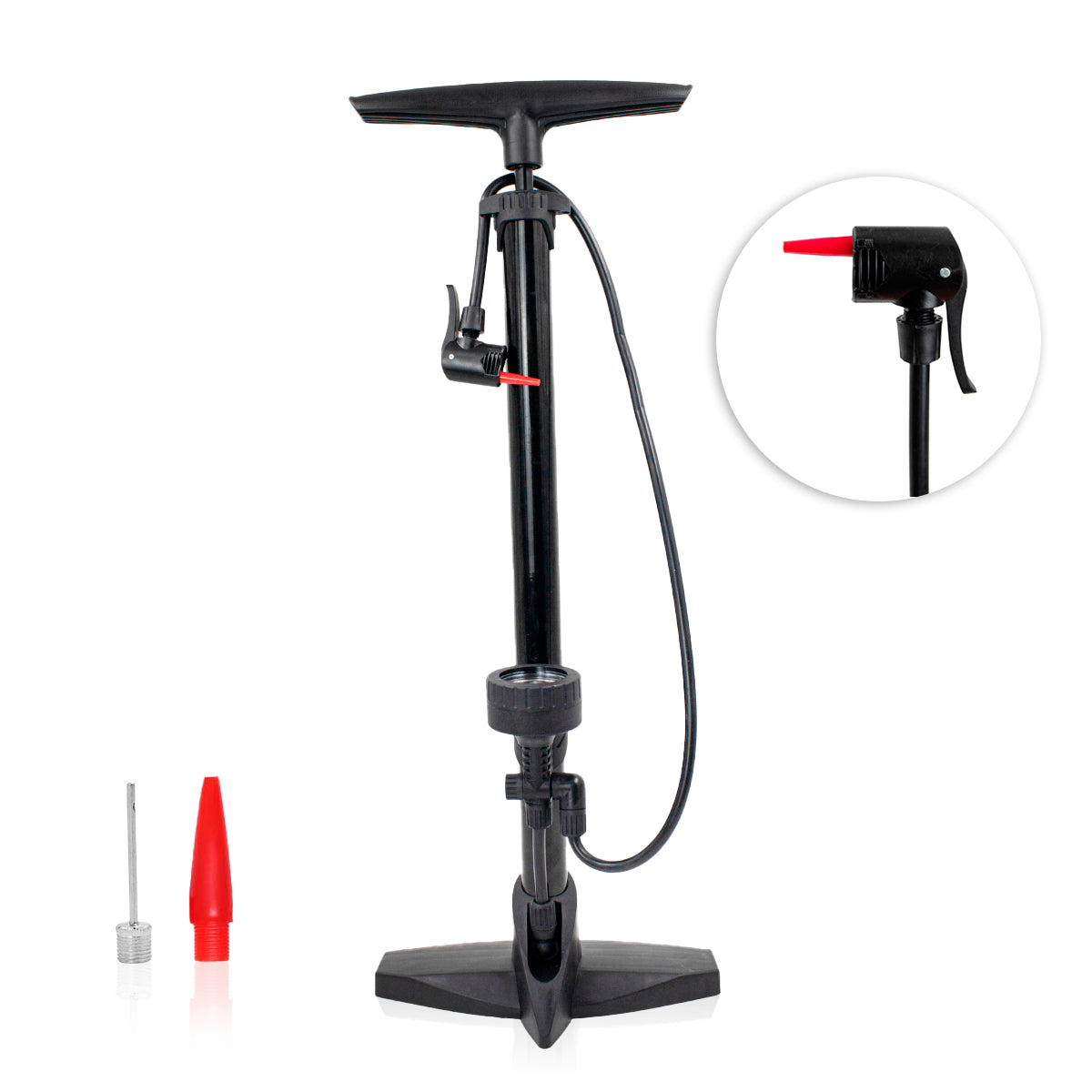 Bomba De Ar Pneus Bicicleta Carro Moto 160psi Manual Bico Duplo