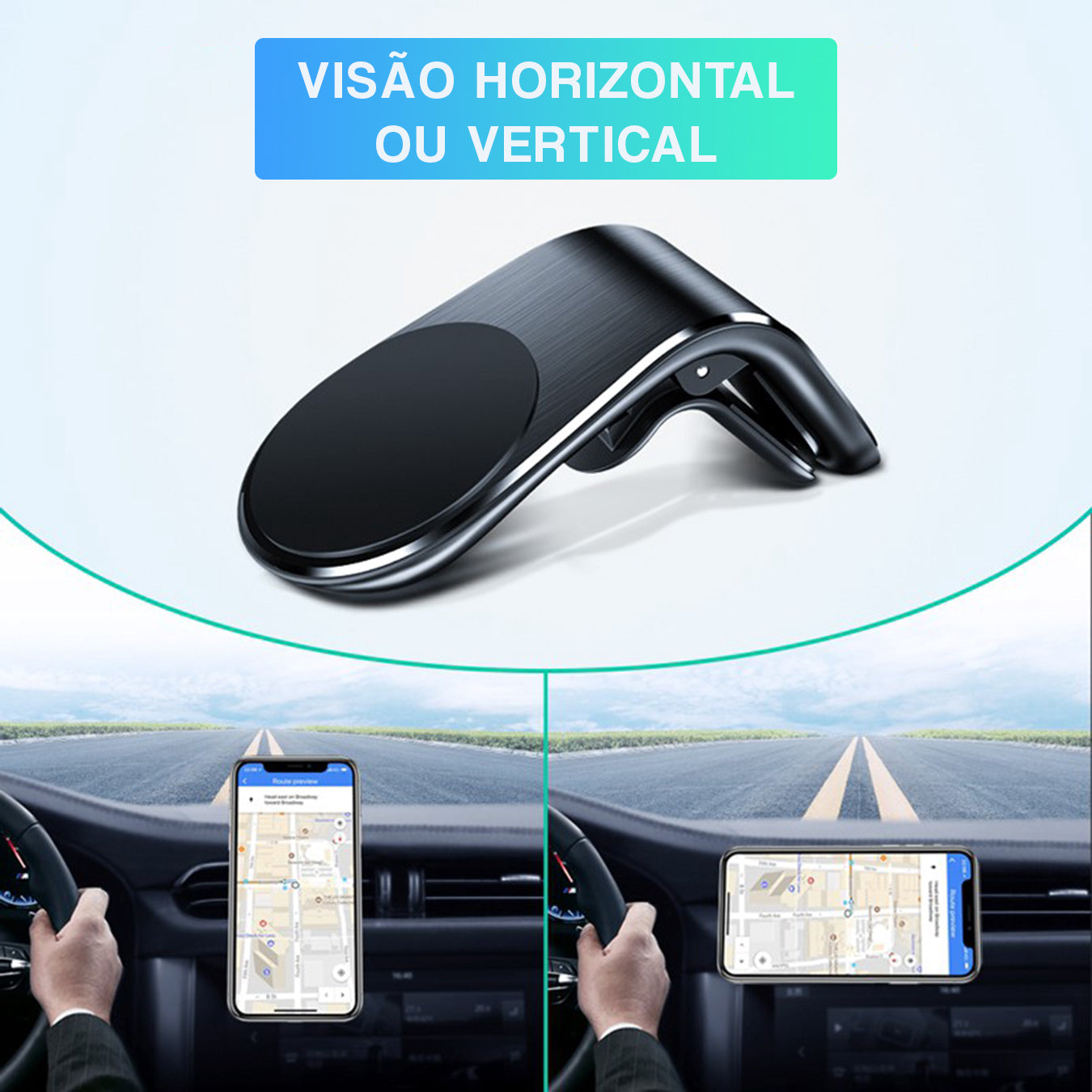 Suporte Celular Automotivo Universal Magnético Ar Condicionado Imã Veicular Carro 360°