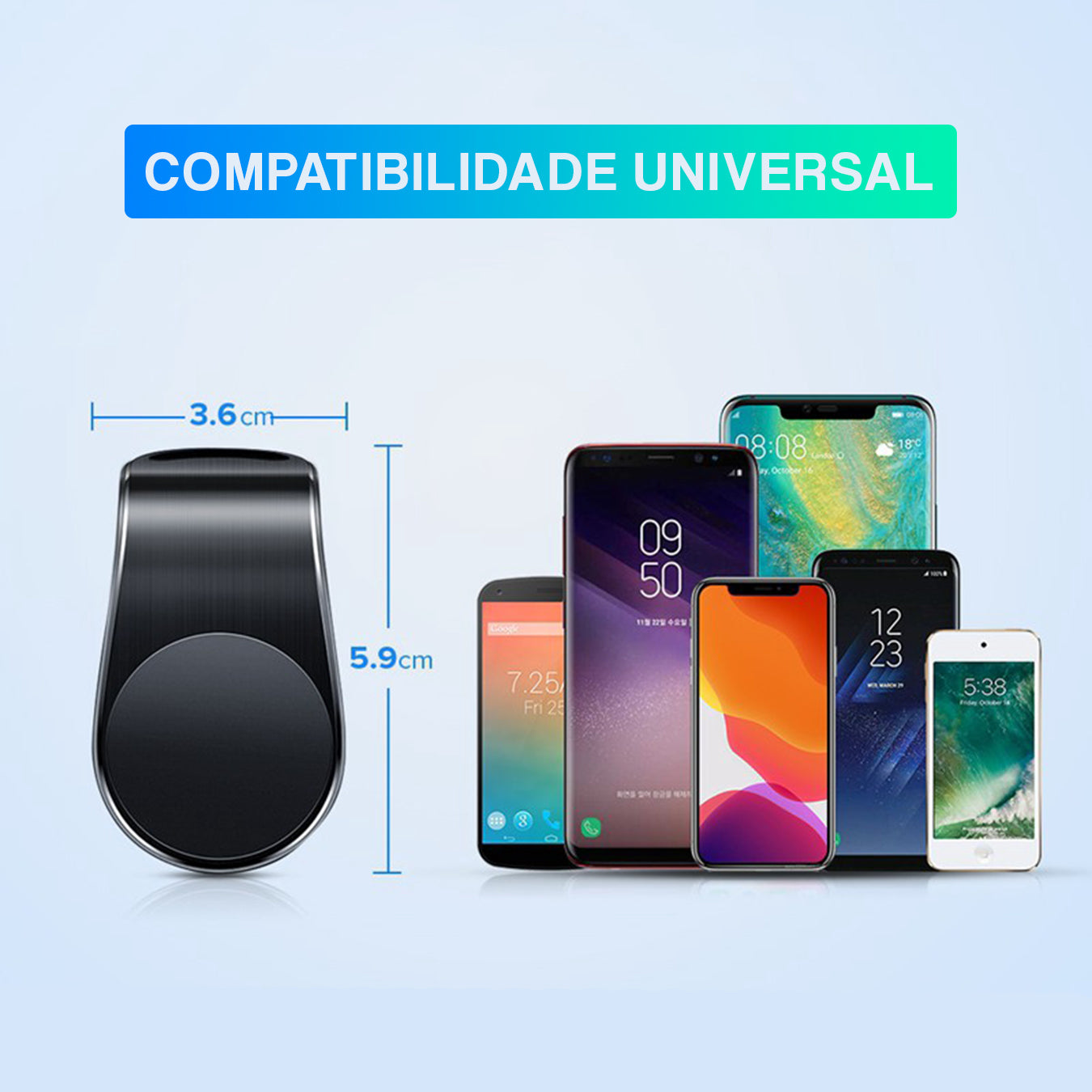 Suporte Celular Automotivo Universal Magnético Ar Condicionado Imã Veicular Carro 360°