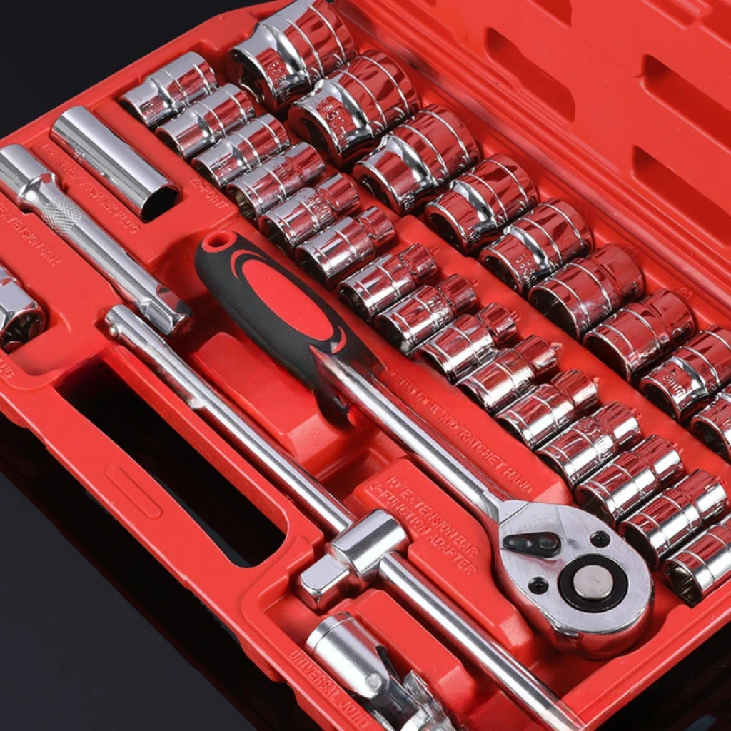Kit Ferramentas 46 Peças - Chaves Catraca Jogo De Soquetes Allen Torx