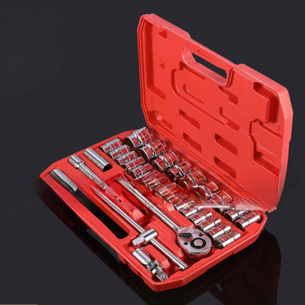 Kit Ferramentas 46 Peças - Chaves Catraca Jogo De Soquetes Allen Torx