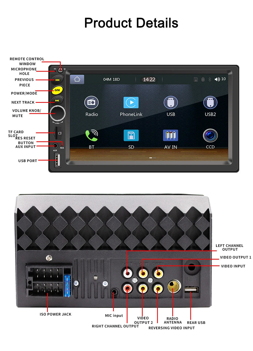 Multimídia Universal Android 13 – 9” | GPS, CarPlay & Android Auto