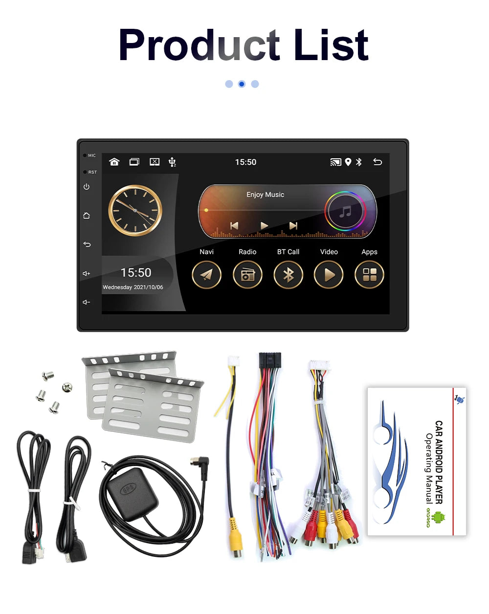 Multimídia Universal Android 13 – 9” | GPS, CarPlay & Android Auto