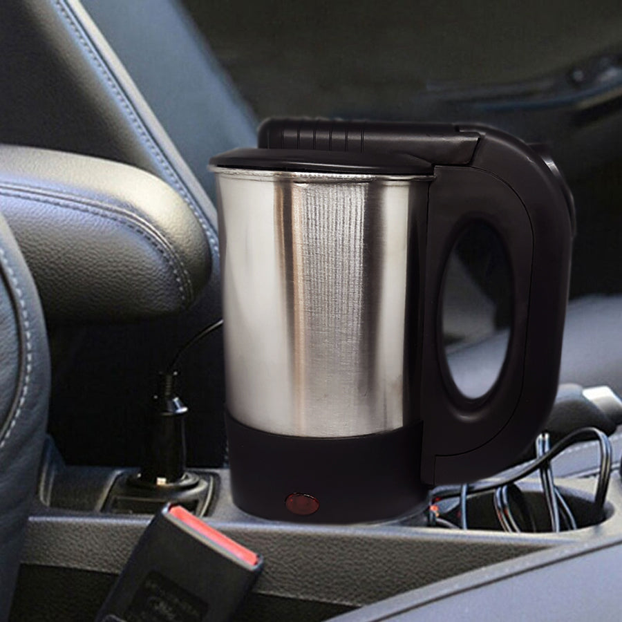 Chaleira Eletrica Portatil 12v Carro Cha Cafe Inox 500 ml