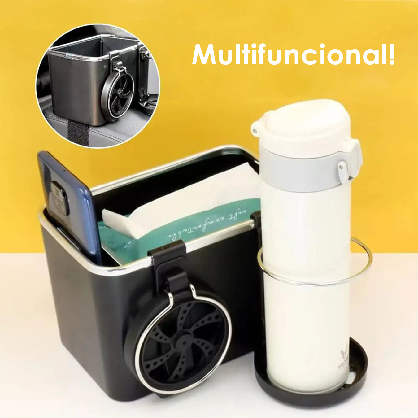 Organizador Porta Objetos Para Carro Veículos Bolso Com Porta Copos Retrátil Porta Trecos