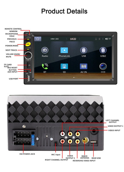 Multimídia Universal Android 13 – 10” | GPS, CarPlay & Android Auto