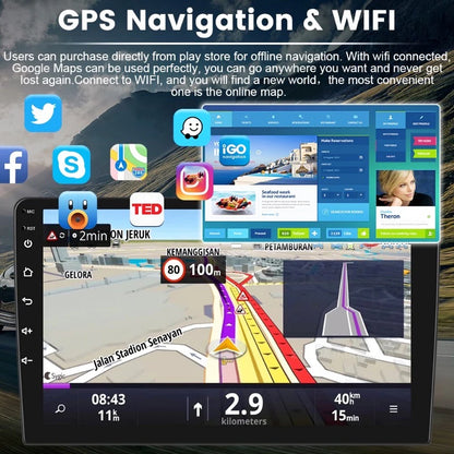 Multimídia Universal Android 13 – 10” | GPS, CarPlay & Android Auto